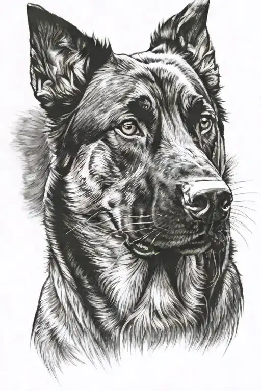 malinois dog and rottweiller dog tattoo tattoo design idea