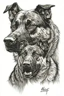 malinois dog and rottweiller dog tattoo tattoo design idea