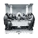 the last supper table tattoo design idea