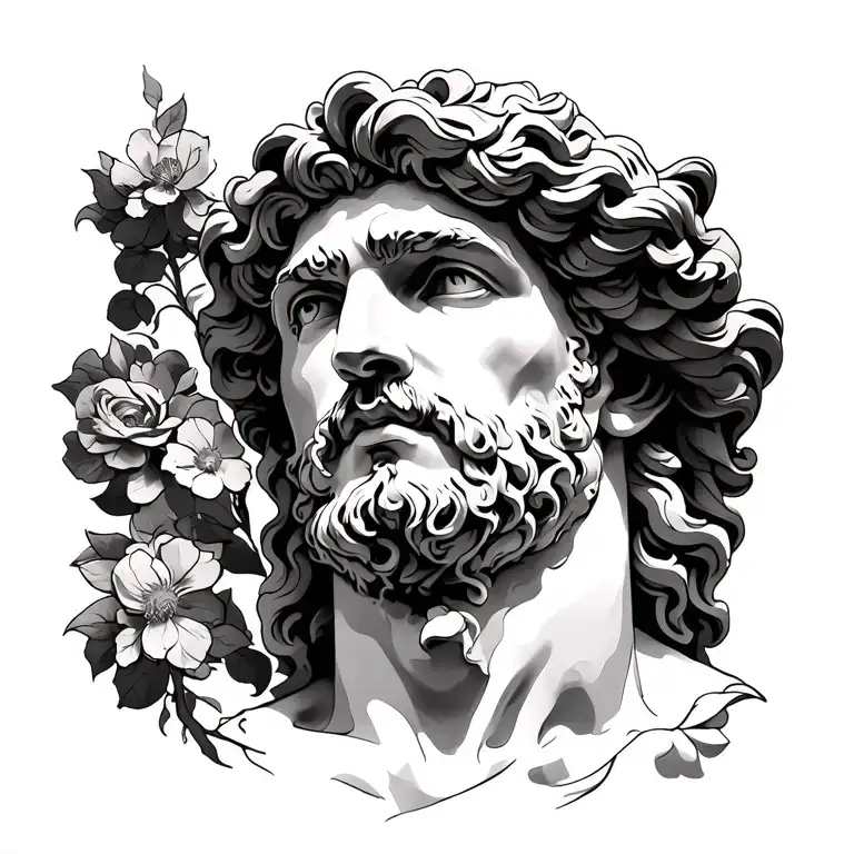 Adonis Greek god tattoo design idea