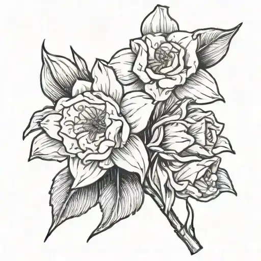 daffodil and jonquil daffodil rose wrapped tattoo design idea