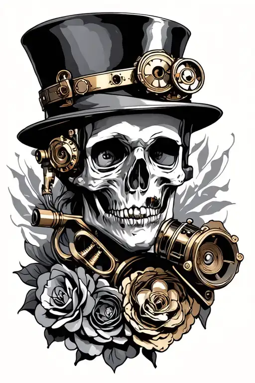 steampunk inspired tattoo tattoo design idea