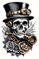 steampunk inspired tattoo tattoo design idea