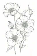 California poppy and North Carolina dogwood flowers tattoo design idea