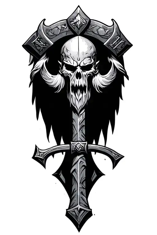 viking valhalla death strenght warrior gunther thor hammer tattoo design idea