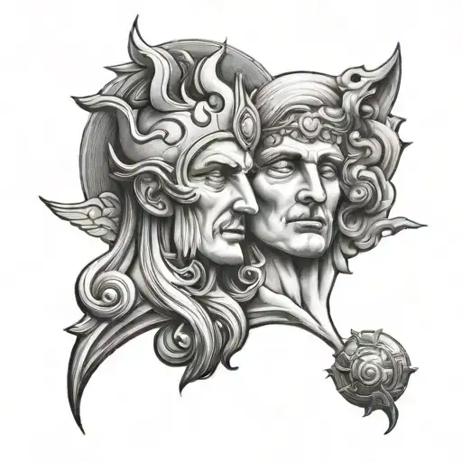 Janus tattoo design idea