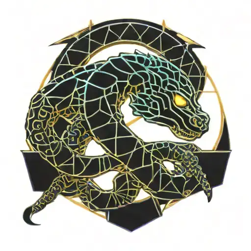 thunder and king cobra wrapped tattoo design idea