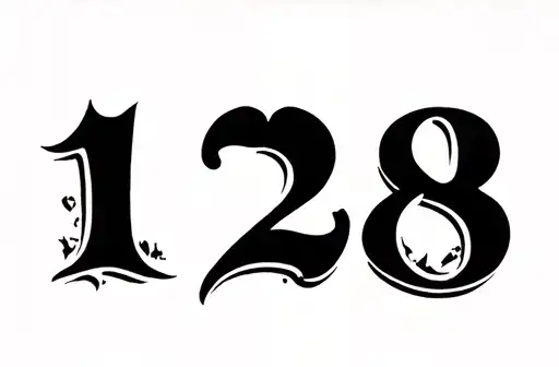 "128" tattoo design idea