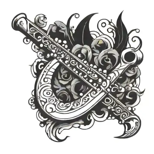 Flute tattoo design idea