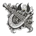 Flute tattoo design idea