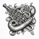 Flute tattoo design idea