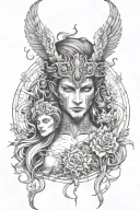 Virgo male devil tattoo design idea