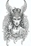 Virgo male devil tattoo design idea