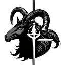 Capricorn zodiac sign mixed with libra zodiac sign tattoo design idea