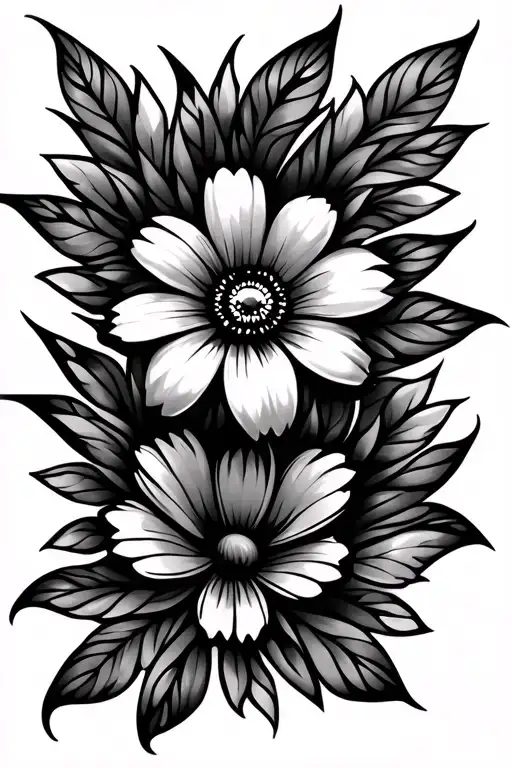 tribal butterfly flower simple tattoo design idea