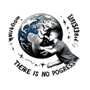 use the words "without struggle, there is no progress" while incorporating a dad giving his son planet earth.  tattoo design idea