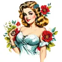 WW2 pinup girl sleeve tattoo with filler tattoo tattoo design idea
