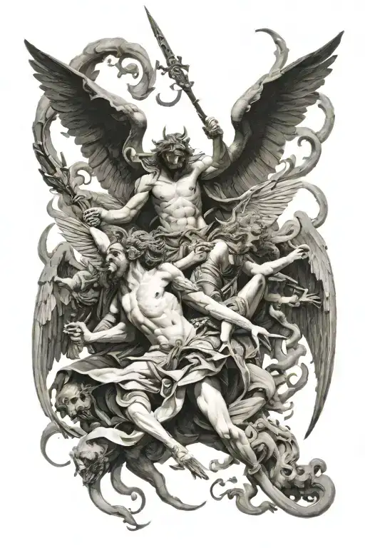 Fall of the rebel angels gustave dore tattoo design idea