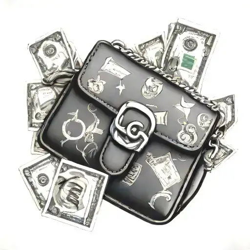 gucci purse with money  tattoo design idea