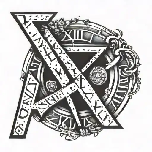 Roman numeral one with the name Anthony on it  tattoo design idea