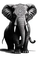 mandala elephant tattoo design idea