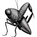 cone head praying mantis  tattoo design idea