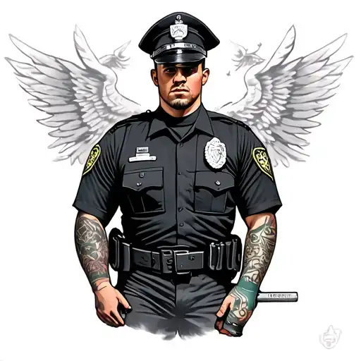 correction officer arm sleeve tattoo design idea