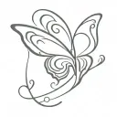 create a flaming butterfly and add 333 numbers tattoo design idea