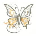 create a flaming butterfly and add 333 numbers tattoo design idea