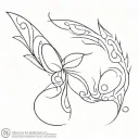 create a flaming butterfly and add 333 numbers tattoo design idea