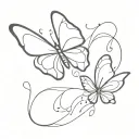 create a flaming butterfly and add 333 numbers tattoo design idea