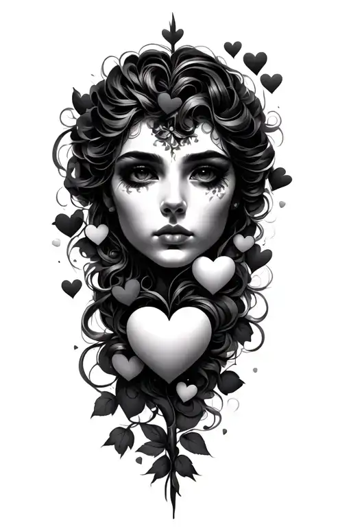555 with hearts one soul tattoo design idea