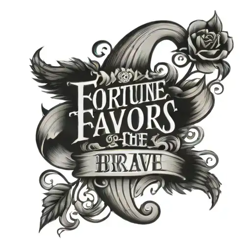 Fortune favors the brave lettering tattoo design idea