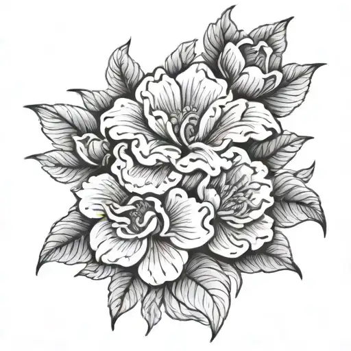 Broadway flowers blooming tattoo design idea