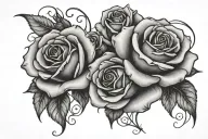 Adeline roses intertwined tattoo design idea