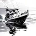 small motor boats floating tattoo design idea