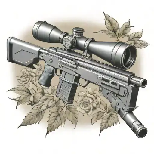 sniper rifle tattoo design idea