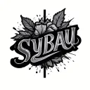 text saying "SYBAU" in cursive trampstamp tattoo design idea
