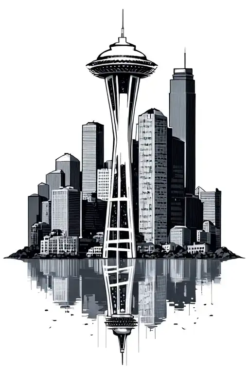 Seattle Skyline tattoo design idea