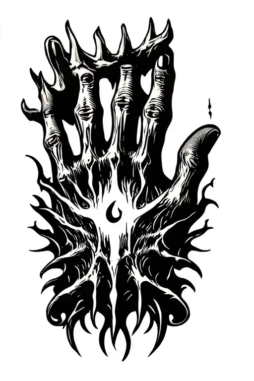 Healing Hand symbol tattoo design idea