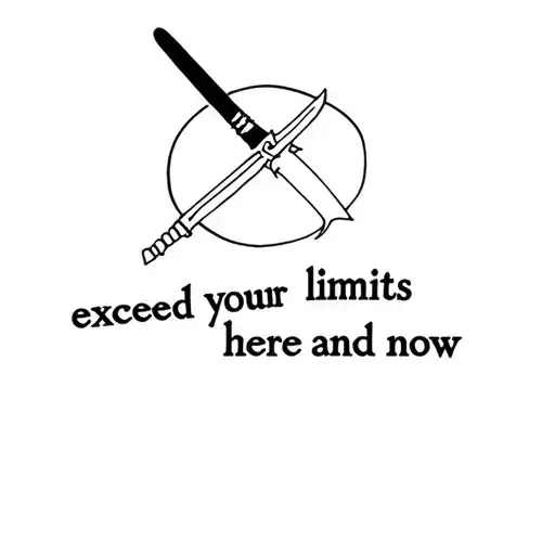 Tattoos with the phrase "exceed your limits here and now" by Black Clover with Silueta by Yami Sukehiro and his sword tattoo design idea