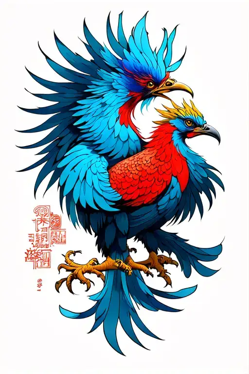 ​The subject: "Japanese phoenix".​The style: "Japanese style", "neo Japanese" "manga"​The placement: "Designed for underneath tattoo design idea