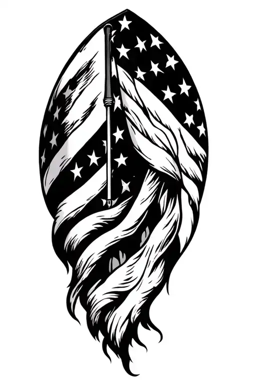 american flag outlaw tattoo design idea