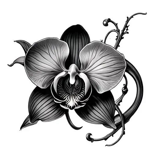 black orchid ouroboros tattoo design idea