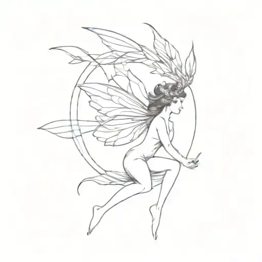 fairy like illustration tattoo design idea