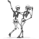 dancing skeleton couple tattoo design idea