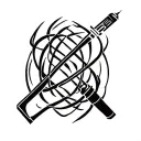 welding torch intertwined tattoo design idea