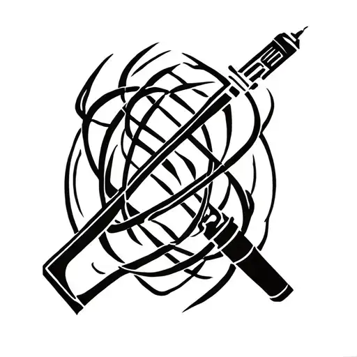 welding torch intertwined tattoo design idea