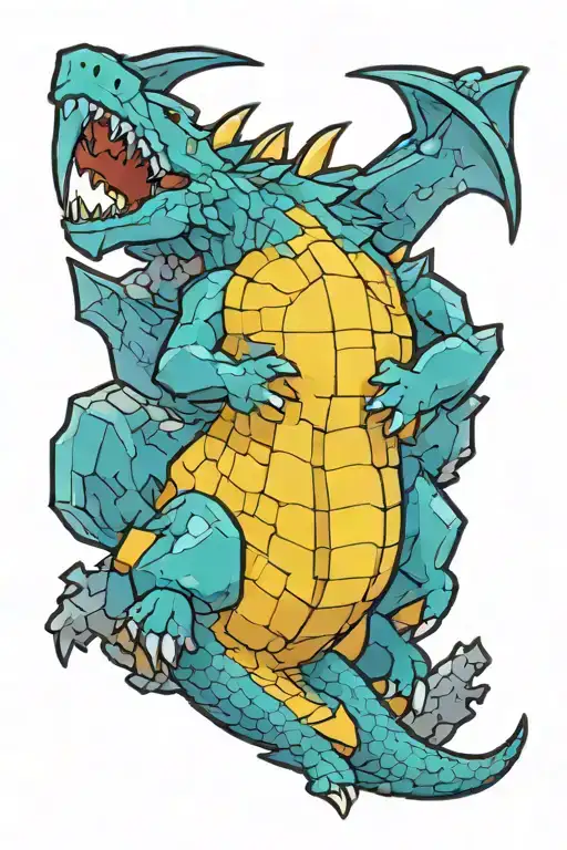 minecraft change dragon holding tattoo design idea