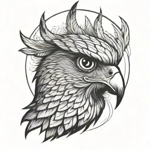 hawk and third eye tattoo design idea